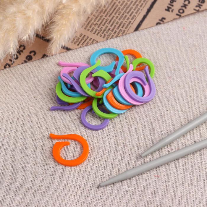 Кольцо-маркер для вязания, 20 шт, цвет разноцветный оптом