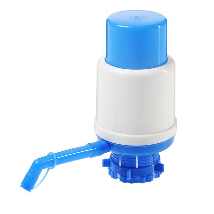Помпа для воды LuazON, механическая, большая, под бутыль от 11 до 19 л, голубая оптом