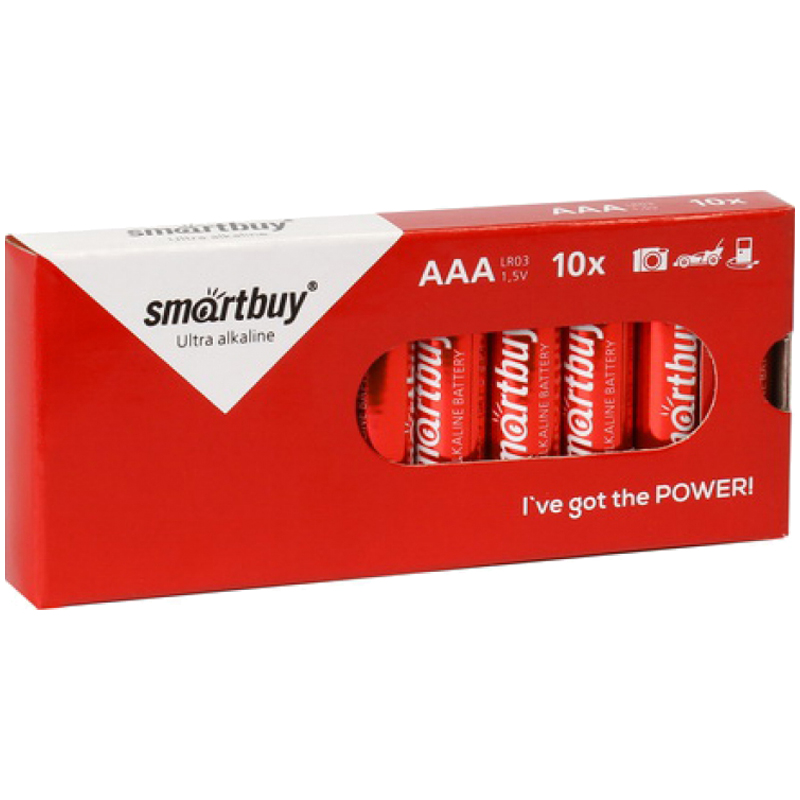 Батарейка SmartBuy AAA (LR03) алкалиновая, 10 картон.уп. оптом