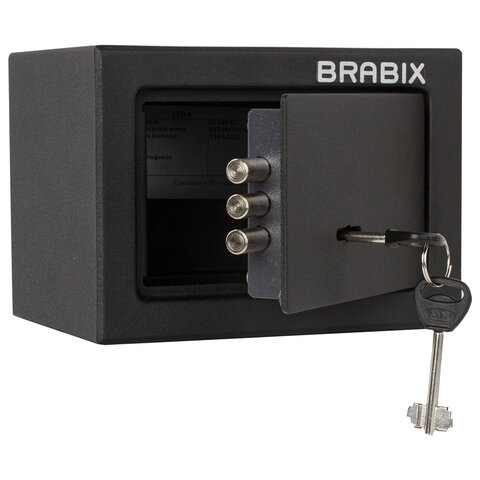 Сейф мебельный BRABIX "SF-140KL", 140х195х140 мм, ключевой замок, черный, 291140, S103BR210114 оптом