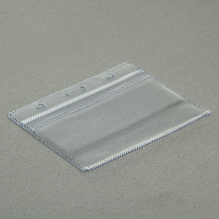 Бейдж-карман горизонтальный (внешний 98 х 81 мм), внутренний 55 х 95 мм, 20 мкр, с защелкой зип оптом
