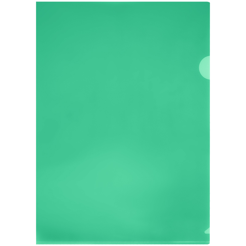Папка-уголок СТАММ А4, 150мкм, пластик, прозрачная, зеленая оптом
