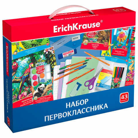 Набор школьных принадлежностей в подарочной коробке ERICH KRAUSE, 43 предмета, 45413 оптом