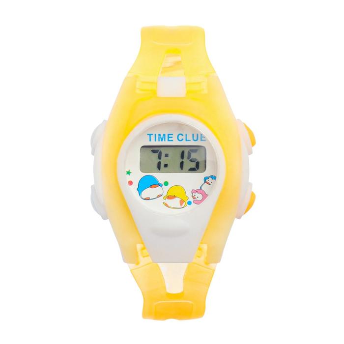 Часы наручные детские "Забава", электронные, ремешок силикон прозрачный, микс, l=20 см оптом