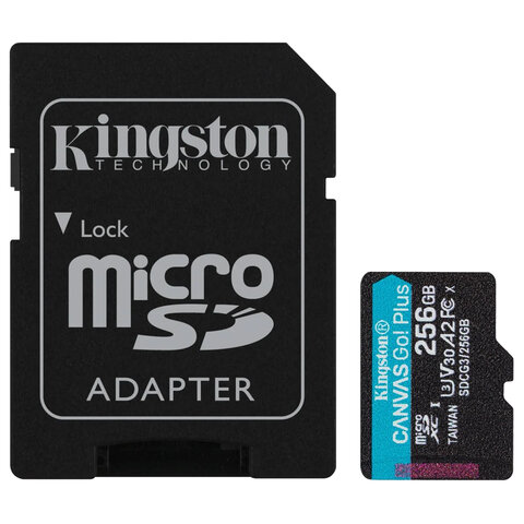   microSDXC 256GB KINGSTON Canvas Go Plus UHS-I U3, 170 / (class 10), SDCG3/256GB 