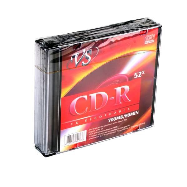 Диск CD-R VS 700 Мб 52х slim оптом