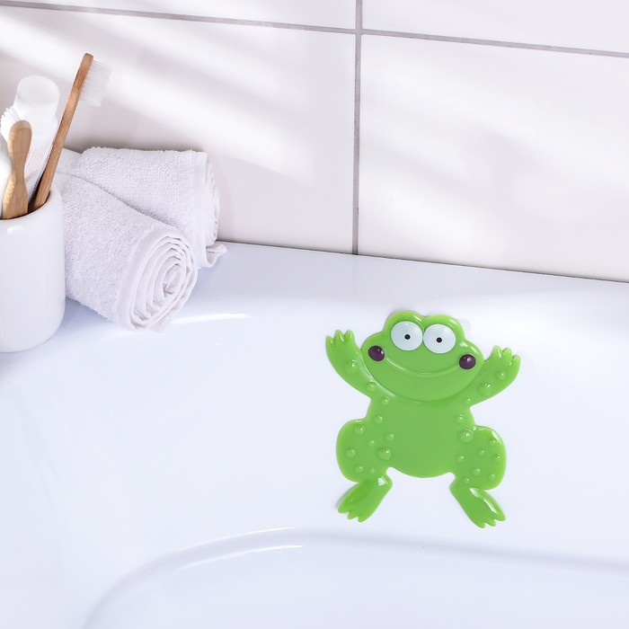 Мини-коврик для ванны Доляна «Лягушонок», 11,5?14 см, цвет зелёный оптом