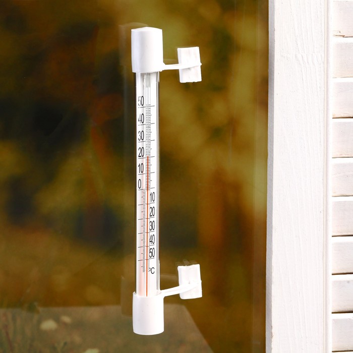 Пластиковый термометр оконный "Липучка" в п/п , оптом