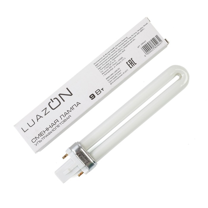 Сменная лампа LuazON LUF-20, ультрафиолетовая, 9 Вт, белая оптом