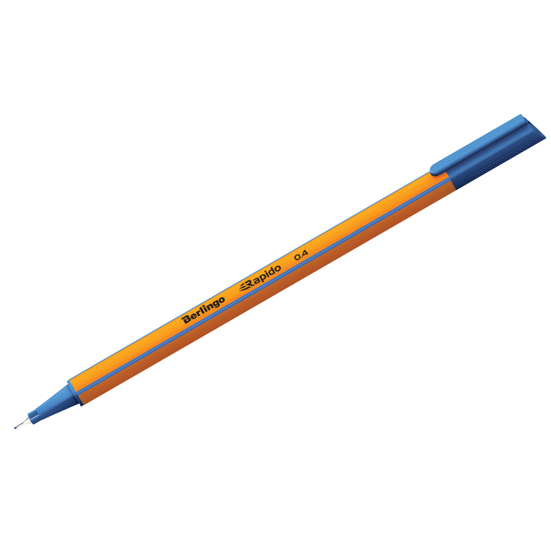 Ручка капиллярная Berlingo "Rapido" синяя, 0,4мм, трехгранная оптом