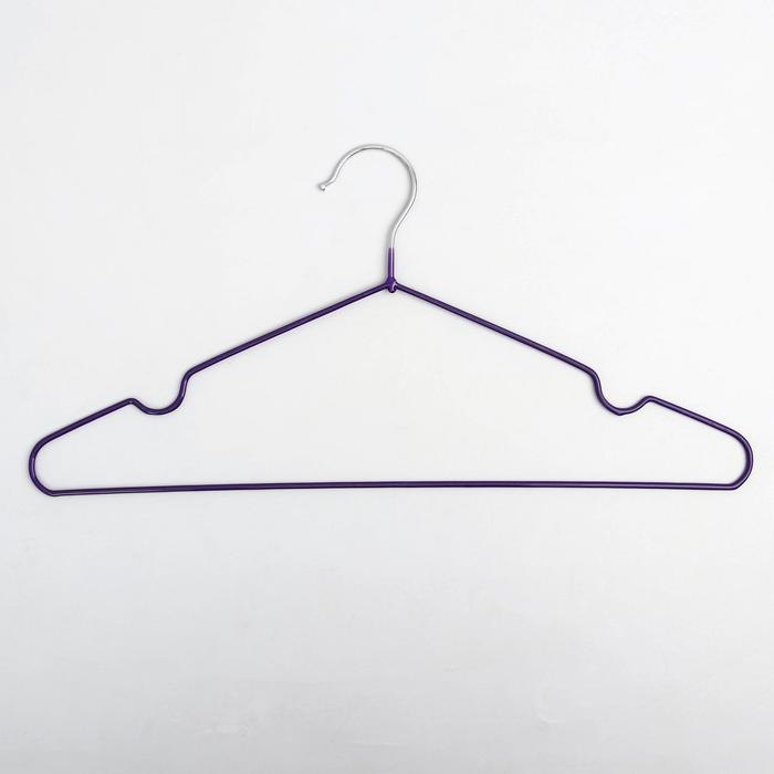 Вешалка-плечики для одежды Доляна, размер 40-44, антискользящее покрытие, цвет сиреневый оптом