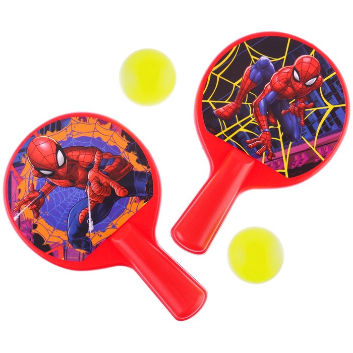 Набор игровой, ракетки и два мячика, Человек-паук оптом