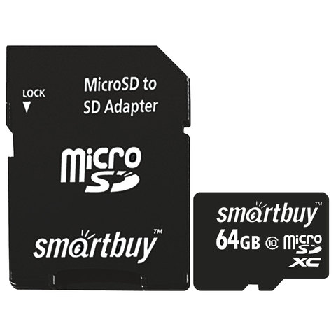   micro SDXC, 64 GB, SMARTBUY, 10 /. (class 10),  , SB64GBSDCL10-01 