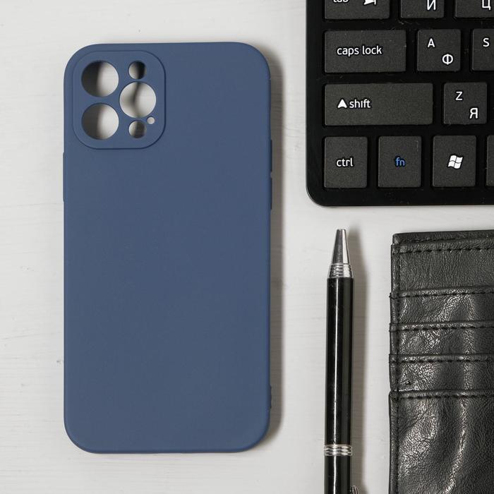 Чехол LuazON для телефона iPhone 12 Pro, Soft-touch силикон, глубокий синий оптом