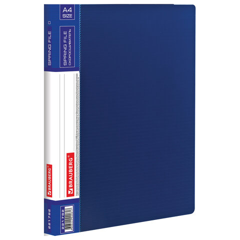 Папка с металлическим скоросшивателем и внутренним карманом BRAUBERG "Contract", синяя, до 100 л., 0,7 мм, бизнес-класс, 221782 оптом