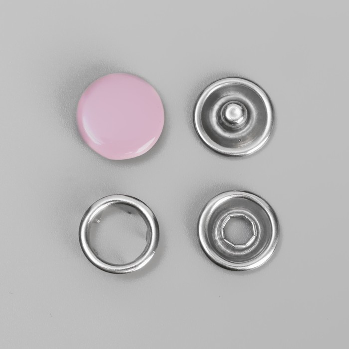 Кнопки рубашечные, закрытые, d = 9,5 мм, цвет розовый оптом