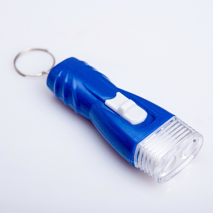 Фонарь ручной "Розетка" на брелке, 1 LED, двойной рассеиватель, 1.5 х 3 х 7.2 см, микс оптом
