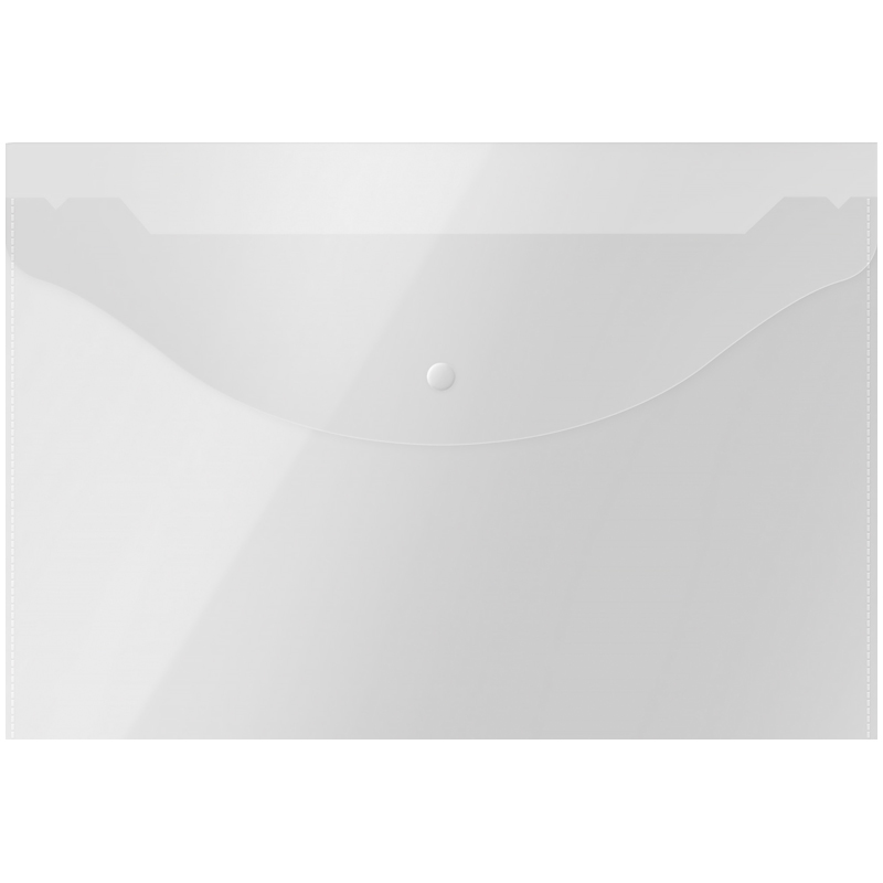 Папка-конверт на кнопке OfficeSpace А4, 120мкм, пластик, прозрачная оптом