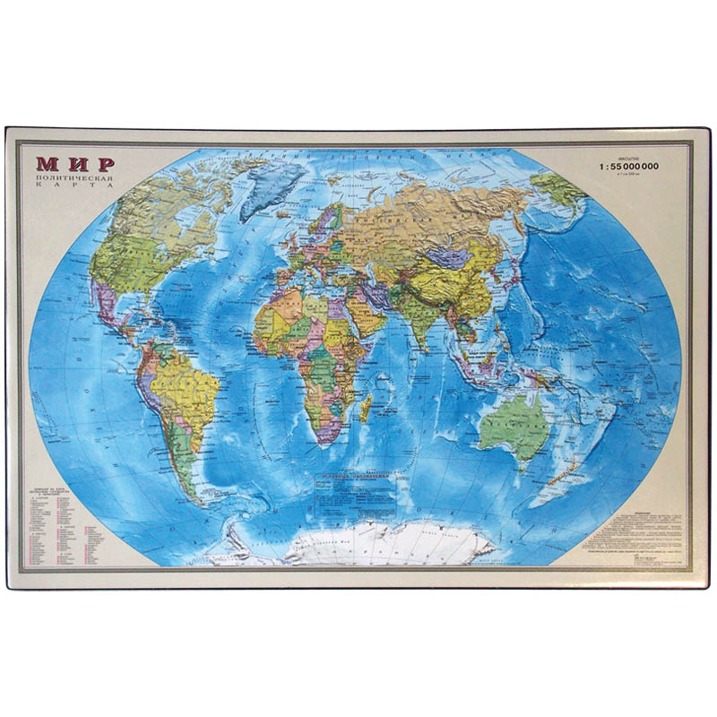 Настольное покрытие OfficeSpace "Карта мира", 38*59см оптом