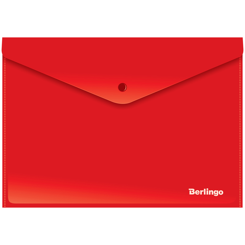 Папка-конверт на кнопке Berlingo, А4, 180мкм, непрозрачная, красная оптом
