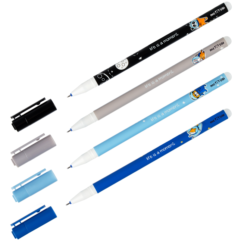 Ручка гелевая стираемая MESHU "Space Adventure" синяя, 0,5мм, корпус ассорти оптом