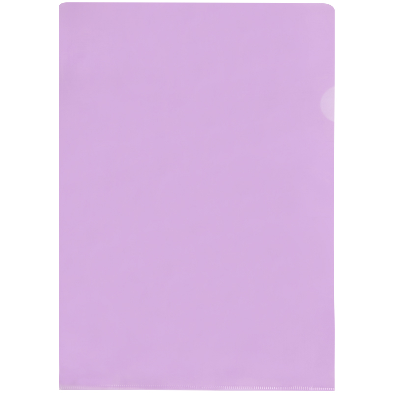Папка-уголок OfficeSpace А4, 100мкм, пластик, прозрачная фиолетовая оптом