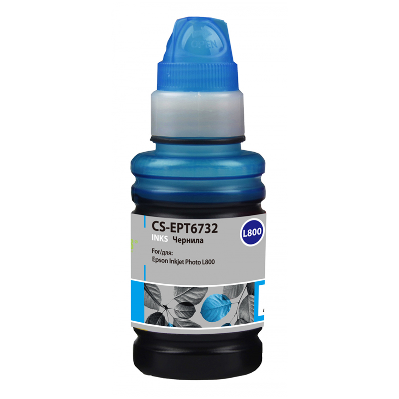 Чернила совм. Cactus EPT6732 голубой для Epson Epson L800/L810/L850/L1800 (100мл) оптом