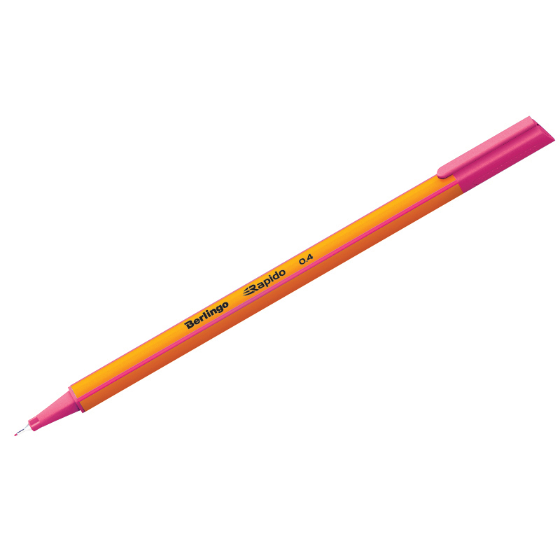 Ручка капиллярная Berlingo "Rapido" розовая, 0,4мм, трехгранная оптом